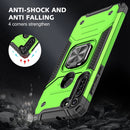 For Motorola Moto G8 Magnetic Armor Shockproof TPU + PC Case with Metal Ring Holder(Green)