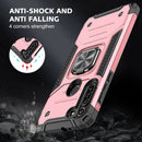 For Motorola Moto G8 Magnetic Armor Shockproof TPU + PC Case with Metal Ring Holder(Rose Gold)
