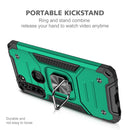 For Motorola Moto G8 Magnetic Armor Shockproof TPU + PC Case with Metal Ring Holder(Dark Green)