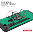 For Motorola Moto G8 Magnetic Armor Shockproof TPU + PC Case with Metal Ring Holder(Dark Green)