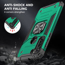For Motorola Moto G8 Magnetic Armor Shockproof TPU + PC Case with Metal Ring Holder(Dark Green)