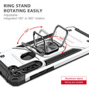 For Motorola Moto G8 Magnetic Armor Shockproof TPU + PC Case with Metal Ring Holder(Silver)