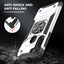 For Motorola Moto G8 Magnetic Armor Shockproof TPU + PC Case with Metal Ring Holder(Silver)