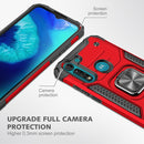 For Motorola Moto G8 Power Lite Magnetic Armor Shockproof TPU + PC Case with Metal Ring Holder(Red)