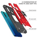 For Motorola Moto G8 Power Lite Magnetic Armor Shockproof TPU + PC Case with Metal Ring Holder(Red)
