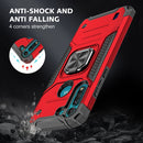 For Motorola Moto G8 Power Lite Magnetic Armor Shockproof TPU + PC Case with Metal Ring Holder(Red)
