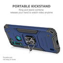 For Motorola Moto G8 Power Lite Magnetic Armor Shockproof TPU + PC Case with Metal Ring Holder(Blue)