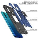 For Motorola Moto G8 Power Lite Magnetic Armor Shockproof TPU + PC Case with Metal Ring Holder(Blue)