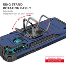 For Motorola Moto G8 Power Lite Magnetic Armor Shockproof TPU + PC Case with Metal Ring Holder(Blue)