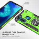 For Motorola Moto G8 Power Lite Magnetic Armor Shockproof TPU + PC Case with Metal Ring Holder(Green)