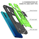 For Motorola Moto G8 Power Lite Magnetic Armor Shockproof TPU + PC Case with Metal Ring Holder(Green)
