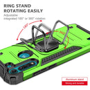 For Motorola Moto G8 Power Lite Magnetic Armor Shockproof TPU + PC Case with Metal Ring Holder(Green)
