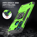 For Motorola Moto G8 Power Lite Magnetic Armor Shockproof TPU + PC Case with Metal Ring Holder(Green)