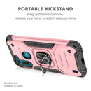 For Motorola Moto G8 Power Lite Magnetic Armor Shockproof TPU + PC Case with Metal Ring Holder(Rose Gold)
