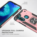 For Motorola Moto G8 Power Lite Magnetic Armor Shockproof TPU + PC Case with Metal Ring Holder(Rose Gold)