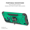 For Motorola Moto G8 Power Lite Magnetic Armor Shockproof TPU + PC Case with Metal Ring Holder(Dark Green)