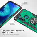 For Motorola Moto G8 Power Lite Magnetic Armor Shockproof TPU + PC Case with Metal Ring Holder(Dark Green)