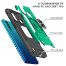 For Motorola Moto G8 Power Lite Magnetic Armor Shockproof TPU + PC Case with Metal Ring Holder(Dark Green)