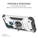 For Motorola Moto G8 Power Lite Magnetic Armor Shockproof TPU + PC Case with Metal Ring Holder(Silver)