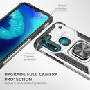 For Motorola Moto G8 Power Lite Magnetic Armor Shockproof TPU + PC Case with Metal Ring Holder(Silver)