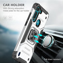 For Motorola Moto G8 Power Lite Magnetic Armor Shockproof TPU + PC Case with Metal Ring Holder(Silver)