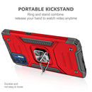 For Motorola Moto G9 Plus Magnetic Armor Shockproof TPU + PC Case with Metal Ring Holder(Red)