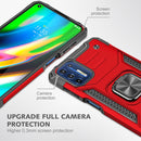 For Motorola Moto G9 Plus Magnetic Armor Shockproof TPU + PC Case with Metal Ring Holder(Red)