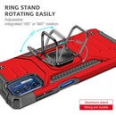 For Motorola Moto G9 Plus Magnetic Armor Shockproof TPU + PC Case with Metal Ring Holder(Red)