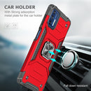 For Motorola Moto G9 Plus Magnetic Armor Shockproof TPU + PC Case with Metal Ring Holder(Red)