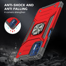 For Motorola Moto G9 Plus Magnetic Armor Shockproof TPU + PC Case with Metal Ring Holder(Red)