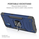 For Motorola Moto G9 Plus Magnetic Armor Shockproof TPU + PC Case with Metal Ring Holder(Blue)