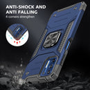 For Motorola Moto G9 Plus Magnetic Armor Shockproof TPU + PC Case with Metal Ring Holder(Blue)