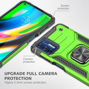 For Motorola Moto G9 Plus Magnetic Armor Shockproof TPU + PC Case with Metal Ring Holder(Green)