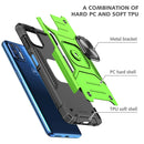 For Motorola Moto G9 Plus Magnetic Armor Shockproof TPU + PC Case with Metal Ring Holder(Green)