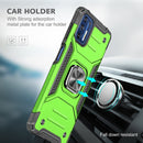 For Motorola Moto G9 Plus Magnetic Armor Shockproof TPU + PC Case with Metal Ring Holder(Green)