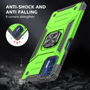 For Motorola Moto G9 Plus Magnetic Armor Shockproof TPU + PC Case with Metal Ring Holder(Green)
