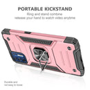For Motorola Moto G9 Plus Magnetic Armor Shockproof TPU + PC Case with Metal Ring Holder(Rose Gold)