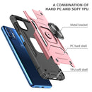For Motorola Moto G9 Plus Magnetic Armor Shockproof TPU + PC Case with Metal Ring Holder(Rose Gold)