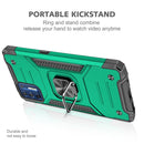 For Motorola Moto G9 Plus Magnetic Armor Shockproof TPU + PC Case with Metal Ring Holder(Dark Green)