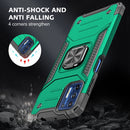 For Motorola Moto G9 Plus Magnetic Armor Shockproof TPU + PC Case with Metal Ring Holder(Dark Green)