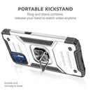 For Motorola Moto G9 Plus Magnetic Armor Shockproof TPU + PC Case with Metal Ring Holder(Silver)