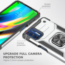 For Motorola Moto G9 Plus Magnetic Armor Shockproof TPU + PC Case with Metal Ring Holder(Silver)