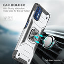 For Motorola Moto G9 Plus Magnetic Armor Shockproof TPU + PC Case with Metal Ring Holder(Silver)