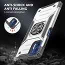 For Motorola Moto G9 Plus Magnetic Armor Shockproof TPU + PC Case with Metal Ring Holder(Silver)