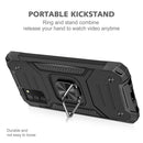For Samsung Galaxy A02s(EU Version) Magnetic Armor Shockproof TPU + PC Case with Metal Ring Holder(Black)