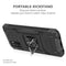 For Samsung Galaxy A02s(EU Version) Magnetic Armor Shockproof TPU + PC Case with Metal Ring Holder(Black)