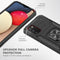 For Samsung Galaxy A02s(EU Version) Magnetic Armor Shockproof TPU + PC Case with Metal Ring Holder(Black)