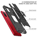For Samsung Galaxy A02s(EU Version) Magnetic Armor Shockproof TPU + PC Case with Metal Ring Holder(Black)