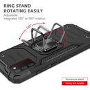 For Samsung Galaxy A02s(EU Version) Magnetic Armor Shockproof TPU + PC Case with Metal Ring Holder(Black)