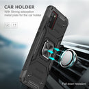 For Samsung Galaxy A02s(EU Version) Magnetic Armor Shockproof TPU + PC Case with Metal Ring Holder(Black)